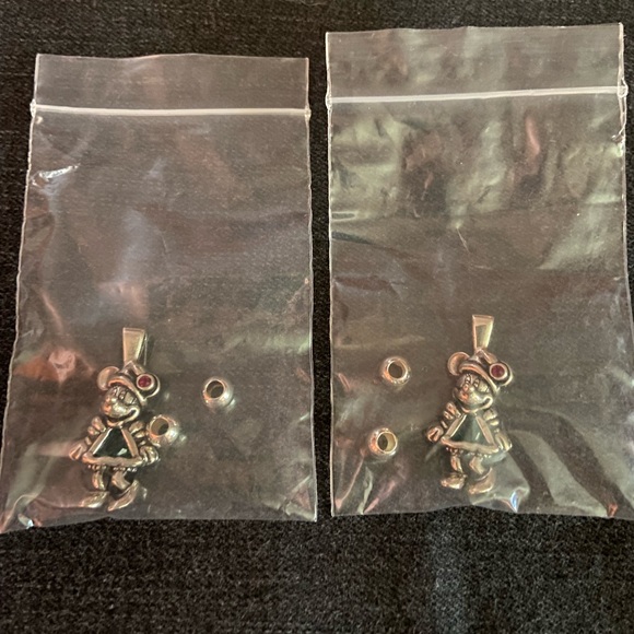 Sterling Disney's Minnie Mouse Pendant Christmas vintage Ruby  Emerald New - Picture 7 of 11